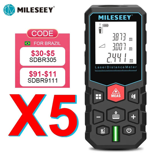 Mileseey laser distance meter electronic roulette laser digital tape rangefinder trena metro laser range finder  measuring tape